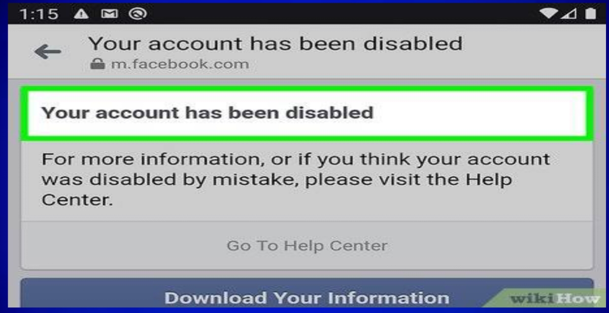 Why do Facebook parmanently disable an account