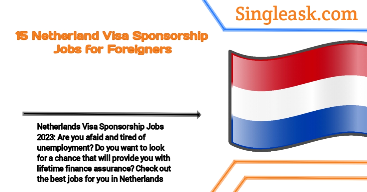 15 Netherlands Visa Sponsorship Jobs in 2023 for Foreigners – Apply Now